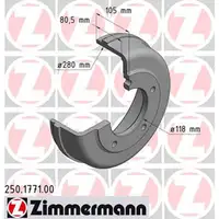 ZIMMERMANN Bremstrommeln f&uuml;r Ford Transit mit Einfachbereifung 2000-2006 hinten