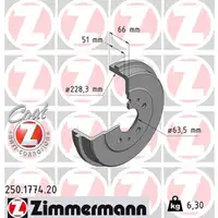 ZIMMERMANN Bremstrommeln Satz FORD Focus II MK2 1.4 + Focus III MK3 hinten