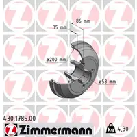 ZIMMERMANN Bremstrommeln f&uuml;r OPEL CORSA C 1.0-1.4TwinPort 1.3CDTI 1.7 DI hinten