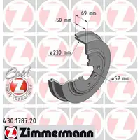 ZIMMERMANN Bremstrommeln Satz f&uuml;r OPEL ASTRA H COMBO CORSA C hinten