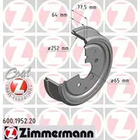 ZIMMERMANN Bremstrommeln Satz f&uuml;r VW TRANSPORTER T3 05.1979-12.1992 hinten