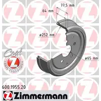 ZIMMERMANN Bremstrommeln Satz f&uuml;r VW Transporter T2 1.6 1.7 1.8 2.0 hinten