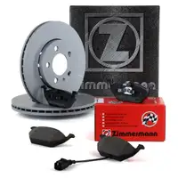 ZIMMERMANN Bremsscheiben + Bel&auml;ge AUDI A3 8L SEAT SKODA VW GOLF 4 POLO 9N vorne