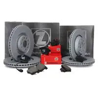 ZIMMERMANN Bremsscheiben + Bel&auml;ge Wako AUDI A3 3.2 V6 VW GOLF V R32 vorne hinten