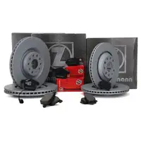 ZIMMERMANN Bremsscheiben + Bel&auml;ge + Wako AUDI A3 S3 (8P) 265/256 PS vorne hinten