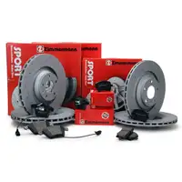 Zimmermann SPORT Bremsscheiben + Bel&auml;ge + Wako AUDI A6 (4F C6) vorne + hinten