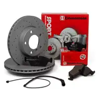 ZIMMERMANN Bremsen SPORT Bremsscheiben + Bel&auml;ge + Wako f&uuml;r BMW 3er E36 Z3 vorne
