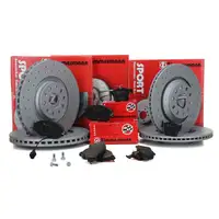 Zimmermann SPORT Bremsscheiben Bel&auml;ge Wako AUDI S3 8V GOLF 7 GTI R vorne+hinten