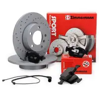 Zimmermann SPORT Bremsscheiben Bel&auml;ge Wako BMW 3er E36 316i 318i 318tds Z3 vorne