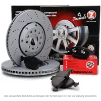Zimmermann FORMULA Z Bremsscheiben + Bel&auml;ge f&uuml;r OPEL ASTRA J GTC 2.0 OPC vorne