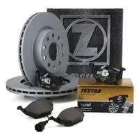 ZIMMERMANN Bremsscheiben + TEXTAR Ceramic Bel&auml;ge + Wako AUDI SEAT SKODA VW vorne