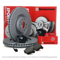Zimmermann SPORT Bremsscheiben + Bel&auml;ge + Wako AUDI A4 SEAT EXEO VW PASSAT vorne