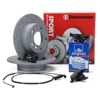ZIMMERMANN SPORT Bremsscheiben ATE Bremsbel&auml;ge Bremskl&ouml;tze f&uuml;r BMW E36 hinten