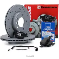 ZIMMERMANN Bremsen SPORT Bremsscheiben + ATE Bel&auml;ge + Wako f&uuml;r BMW E46 Z4 vorne