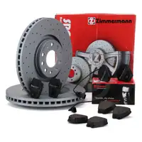 Zimmermann SPORT Bremsscheiben + BREMBO Bel&auml;ge f&uuml;r AUDI S4 (B5) A6 (4B C5) vorne