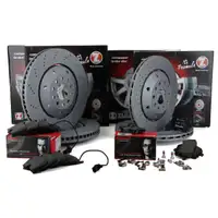 Bremsen FORMULA Z Bremsscheiben + BREMBO Bel&auml;ge f&uuml;r AUDI RS6 C5 vorne + hinten