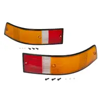 2x R&uuml;cklichtglas SCHWARZ EU-Version f&uuml;r PORSCHE 911 1970-1990 links + rechts